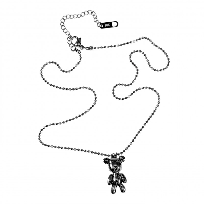 46cm Balletjes Ketting met Beer Hanger - 18K Plating RVS Verstelbaar 46cm Balletjes Ketting met Beer Hanger - 18K Plating RVS Verstelbaar