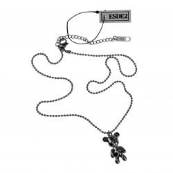 46cm Balletjes Ketting met Beer Hanger - 18K Plating RVS Verstelbaar