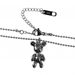 46cm Balletjes Ketting met Beer Hanger - 18K Plating RVS Verstelbaar