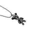 46cm Balletjes Ketting met Beer Hanger - 18K Plating RVS Verstelbaar