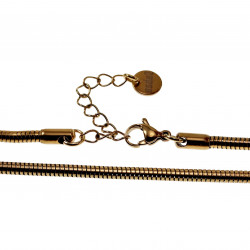 64cm X 3mm Verstelbaar Ronde Slangenketting Unisex - Verguld RVS