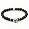 Skull Armband met Natuursteen Matte Onyx