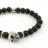 Skull Armband met Natuursteen Matte Onyx