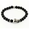 Skull Armband met Natuursteen Matte Onyx