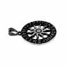 Grote - Rond Unisex RVS Noorse Viking-Zonbeschermingssymbool Hanger