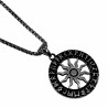 Grote - Rond Unisex RVS Noorse Viking-Zonbeschermingssymbool Hanger