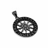 60cm x 3mm Jasseron Ketting + Hanger Unisex - RVS - Ketting met Noorse Viking-Zonbeschermingssymbool Hanger