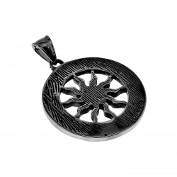 60cm x 3mm Jasseron Ketting + Hanger Unisex - RVS - Ketting met Noorse Viking-Zonbeschermingssymbool Hanger