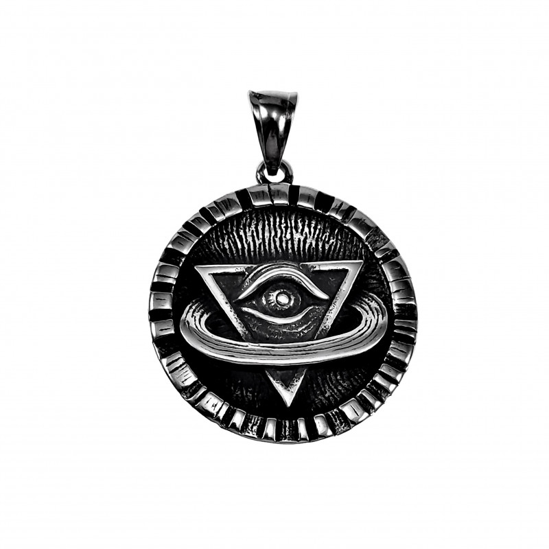 Medaillon Masonic Unisex RVS Vrijmetselaars-Alziende Oog Symbool Hanger Medaillon Masonic Unisex RVS Vrijmetselaars-Alziende Oog Symbool Hanger