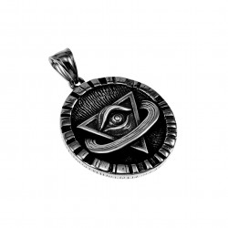 Medaillon Masonic Unisex RVS Vrijmetselaars-Alziende Oog Symbool Hanger