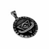 Jasseron Ketting + Vrijmetselaars-Alziende Oog Symbool Hanger RVS