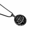 Jasseron Ketting + Vrijmetselaars-Alziende Oog Symbool Hanger RVS