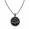 Jasseron Ketting + Vrijmetselaars-Alziende Oog Symbool Hanger RVS