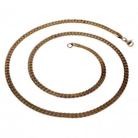 60cm x 4mm Ketting Unisex - Verguld RVS - Platte Slangenketting