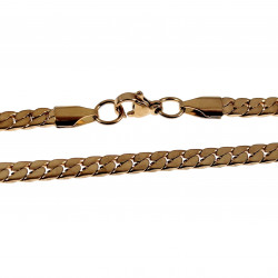60cm x 4mm Ketting Unisex - Verguld RVS - Platte Slangenketting