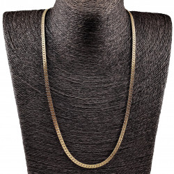 60cm x 4mm Ketting Unisex - Verguld RVS - Platte Slangenketting