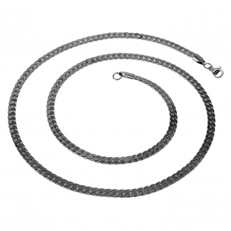 60cm x 4mm Ketting Unisex - Gepolijst RVS - Platte Slangenketting