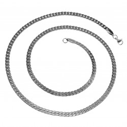 60cm x 4mm Ketting Unisex - Gepolijst RVS - Platte Slangenketting