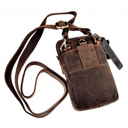Heuptas Unisex Hunters Telefoontasje Riemtasje Bruin Buffelleer Tas