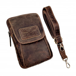 Heuptas Unisex Hunters Telefoontasje Riemtasje Bruin Buffelleer Tas