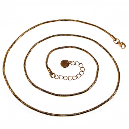 64cm X 2mm Verstelbaar Ronde Slangenketting Unisex - Verguld RVS