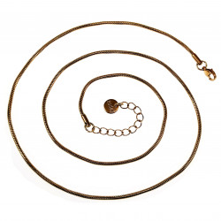 60cm tot 64cm x 2mm Ketting Unisex - Verguld RVS - Verstelbaar - Ronde Slangenketting