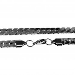60cm x 6mm Ketting - Gepolijst Roestvrij Staal - Platte Slangenketting