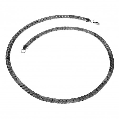 60cm x 6mm Ketting - Gepolijst Roestvrij Staal - Platte Slangenketting