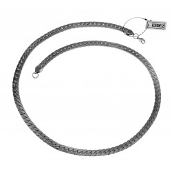 60cm x 6mm Ketting - Gepolijst Roestvrij Staal - Platte Slangenketting