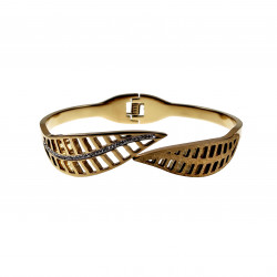 Bangle Armband Dames - Blad Design Armband - Verguld Stalen