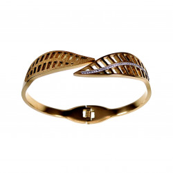 Bangle Armband Dames - Blad Design Armband - Verguld Stalen
