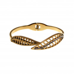 Bangle Armband Dames - Blad Design Armband - Verguld Stalen