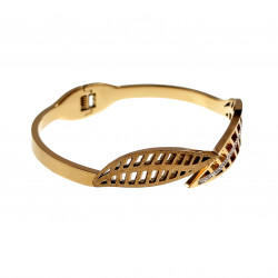Bangle Armband Dames - Blad Design Armband - Verguld Stalen