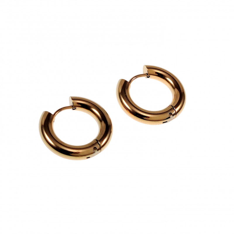 ∅20mm x 4mm Oorringen Unisex - Verguld RVS - Oorbellen Dames - Heren ∅20mm x 4mm Oorringen Unisex - Verguld RVS - Oorbellen Dames - Heren