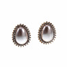 Ovale Clip-on Oorbellen met Parel Zirkonia's Dames Rosé Gold Plating