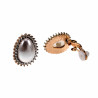 Ovale Clip-on Oorbellen met Parel Zirkonia's Dames Rosé Gold Plating