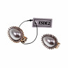 Ovale Clip-on Oorbellen met Parel Zirkonia's Dames Rosé Gold Plating