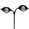 Ovale Clip-on Oorbellen met Parel Zirkonia's Dames Rosé Gold Plating