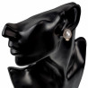 Ovale Clip-on Oorbellen met Parel Zirkonia's Dames Rosé Gold Plating