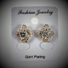 Clip-on Oorbellen met Zirkonia's Dames - Bloem Design - Gold Plating