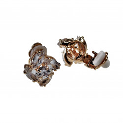 Clip-on Oorbellen met Zirkonia's Dames - Bloem Design - Gold Plating