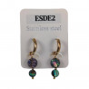 ∅15mm Oorringen Dames Verguld RVS - Oorbellen met Twee Abalone Schelp