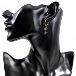 ∅15mm Oorringen Dames Verguld RVS - Oorbellen met Twee Abalone Schelp