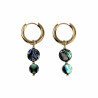 ∅15mm Oorringen Dames Verguld RVS - Oorbellen met Twee Abalone Schelp