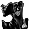 Langer Oorbellen met Bladhangers Monstera Dames Earrings - Gepolijst RVS