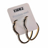 orbellen Dames Earrings - Verguld RVS Hartvormige Oorringen met Strass