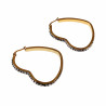 orbellen Dames Earrings - Verguld RVS Hartvormige Oorringen met Strass