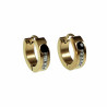 ∅14mm Oorbellen Unisex - Earrings - Verguld RVS - Oorringen met Strass