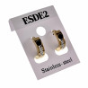 ∅14mm Oorbellen Unisex - Earrings - Verguld RVS - Oorringen met Strass