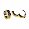 ∅14mm Oorbellen Unisex - Earrings - Verguld RVS - Oorringen met Strass